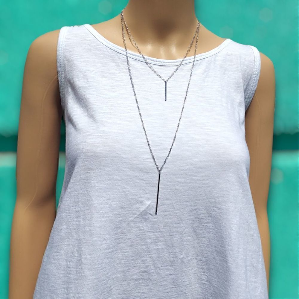 Double strand cascading fashion necklace